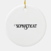 Een kat met een monocle II Keramisch Ornament (Achterkant)