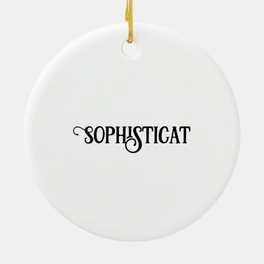 Een kat met een monocle II Keramisch Ornament (Achterkant)