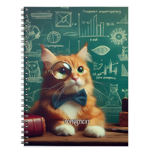 Een kat met een monocle II Notitieboek (Voorkant)