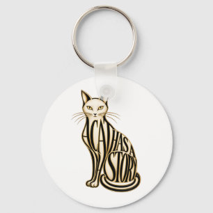 Een kat met een verhaal sleutelhanger