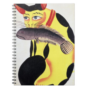 Een kat met een vis in zijn mond, van de Rudyard K Notitieboek