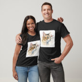 Een kat met een vlinder op zijn neus Curiosity Whi T-shirt (Unisex)