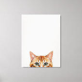 Een kat met een witte achtergrond canvas afdruk (Voorkant)