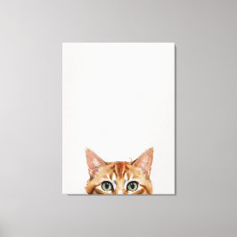 Een kat met een witte achtergrond canvas afdruk