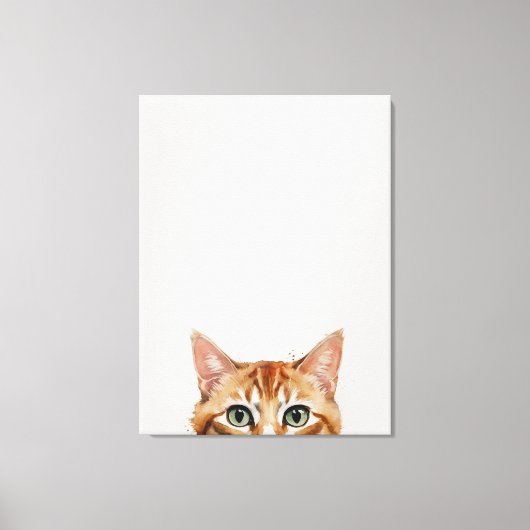 Een kat met een witte achtergrond canvas afdruk (Voorkant)