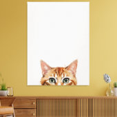 Een kat met een witte achtergrond canvas afdruk (Insitu (Woonkamer))