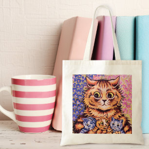Een kat met haar Kittens Louis Wain Tote Bag