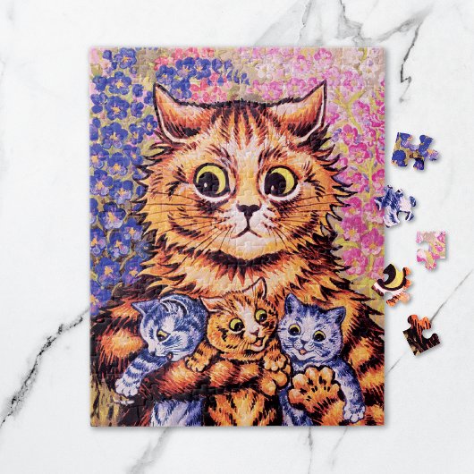 Een kat met Kittens Louis Wain Legpuzzel