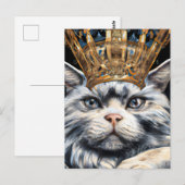 Een kat met kroon briefkaart (Voorkant / Achterkant)