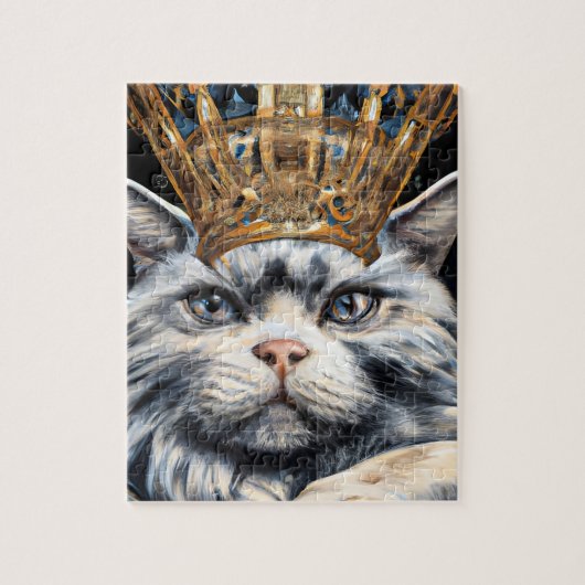 Een kat met kroon legpuzzel (Verticaal)