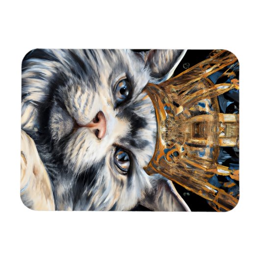Een kat met kroon magneet (Horizontaal)