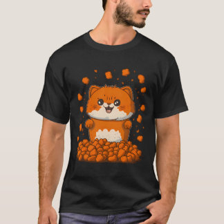 Een kat met tater tots op zijn hoofd en poten. t-shirt