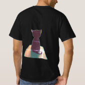 Een kat met zijn rug t-shirt (Achterkant)