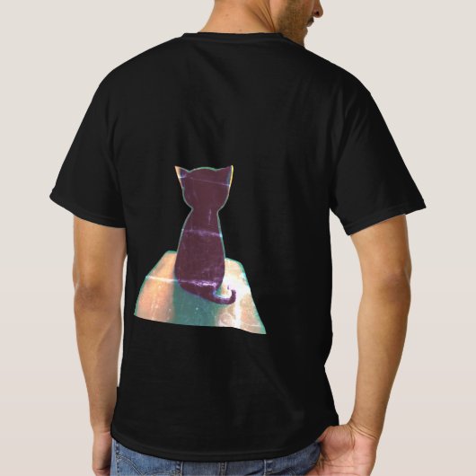 Een kat met zijn rug t-shirt (Achterkant)