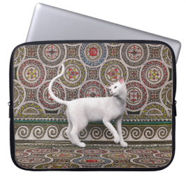 Een kat op de mozaïeklaptophoes laptop sleeve
