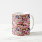 Een kat op donut voor katten liefhebber koffiemok (Voorkant rechts)