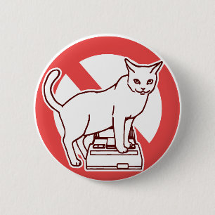 Een kat stelt een computer in Japan terug Ronde Button 5,7 Cm
