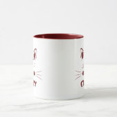 Een kat tekort aan CRAZY Funny Cute Maroon Mok (Midden)