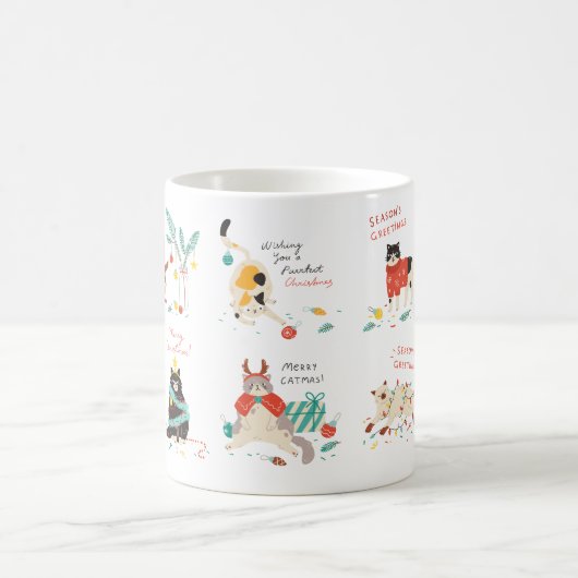 Een kat-thema kerst mok (Center)