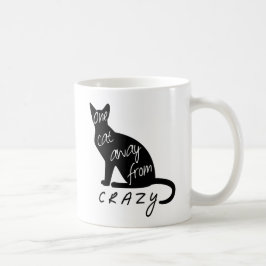 Een kat verwijderd van CRAZY grappig silhouet Koffiemok