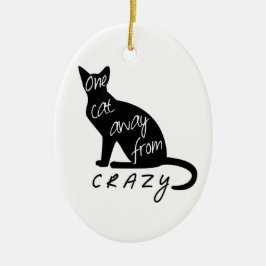 Een kat weg van CRAZY Keramisch Ornament