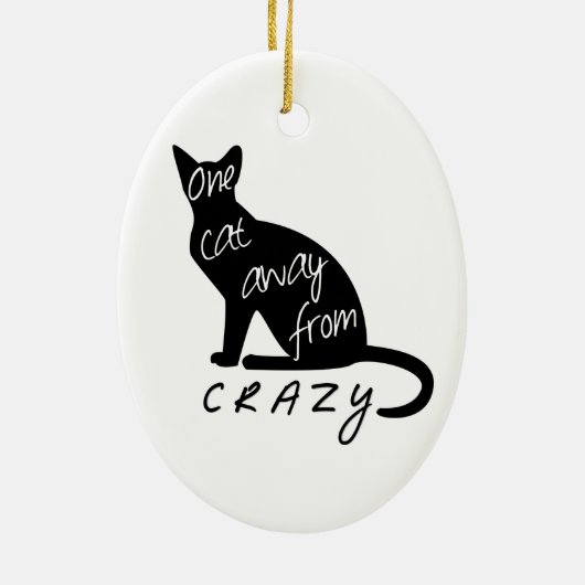 Een kat weg van CRAZY Keramisch Ornament (Achterkant)