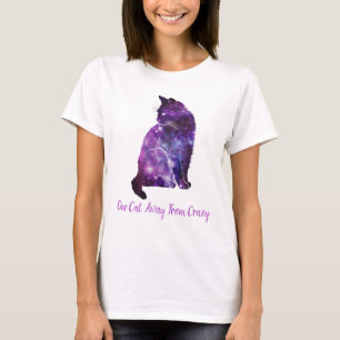 Een kat weg van de gekke, kat persoon Humor T-shirt