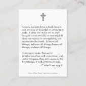 Een katholieke weddenschap voor de Heilige Kaart Visitekaartje (Achterkant)