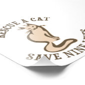 Een katje besparen negen levens foto afdruk (Hoek)