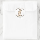 Een katje besparen negen levens ronde sticker (Tas)