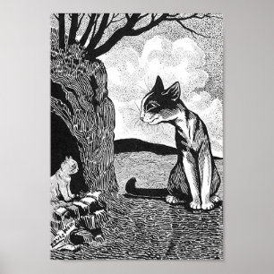 Een katje gevonden, Louis Wain Poster