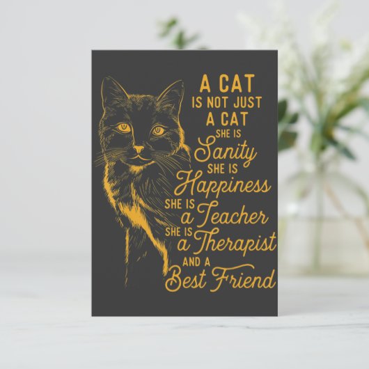 Een katje is niet alleen een kattendeksel dat de v bedankkaart (Staand voorkant)