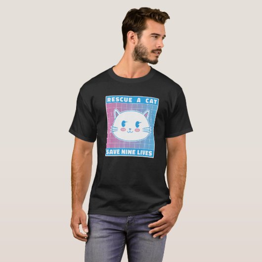 Een katje redden negen levende katten die eigenaar t-shirt (Voorkant volledig)