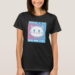 Een katje redden negen levende katten die eigenaar t-shirt