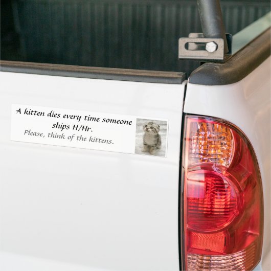 Een katje sterft... bumpersticker (Op Truck)