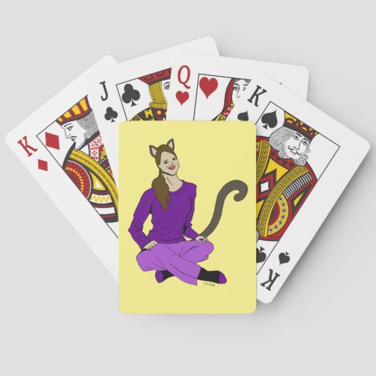 een katmeisje pokerkaarten (Achterkant)