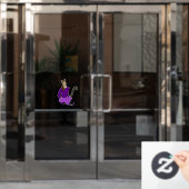 een katmeisje raamsticker (Kantoordeur)