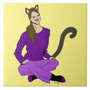 een katmeisje tegeltje