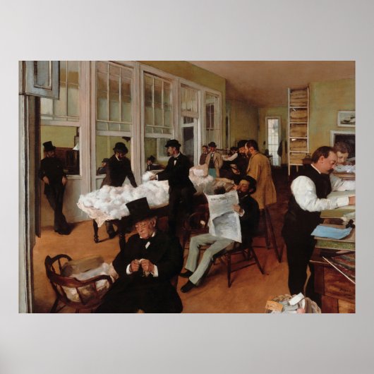 Een katoenen Kantoor in New Orleans - Edgar Degas Poster (Voorkant)