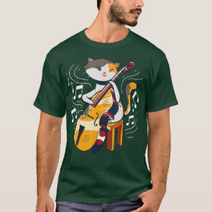 Een kattebak die de dubbele tas afspeelt t-shirt