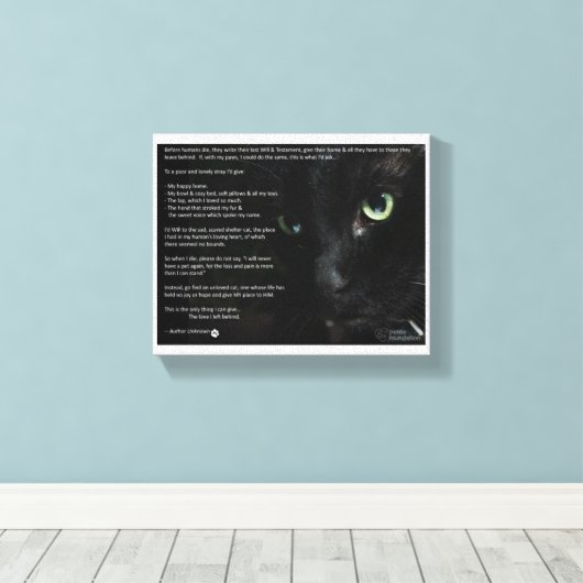 Een katten sterven wens canvas (Insitu (Houten vloer))