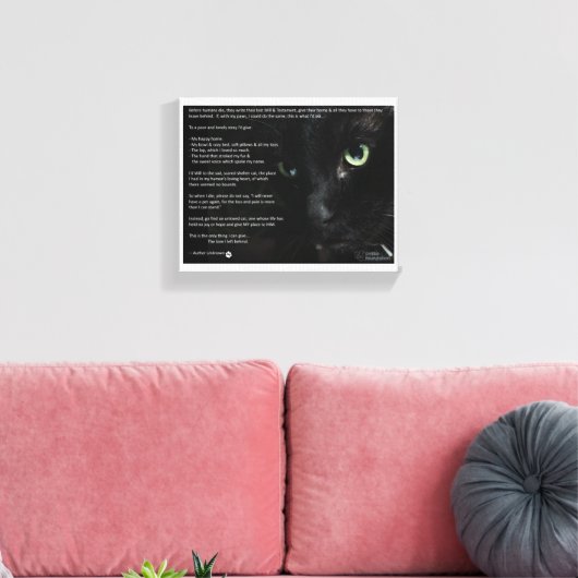 Een katten sterven wens canvas (Insitu (Woonkamer))