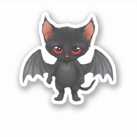 Een kattendemon op Halloween Night Classic T-Shirt Sticker (Voorkant)