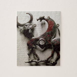 Een kauwstuk van een paard in de vorm van een mens legpuzzel