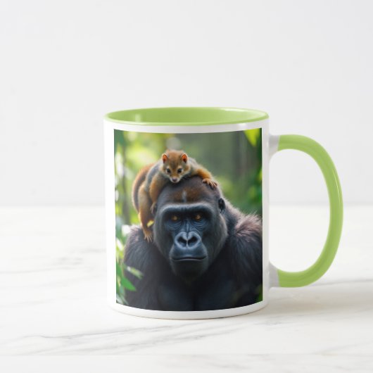 Een keel met een eekhoorn op zijn hoofd. mok (Rechts)