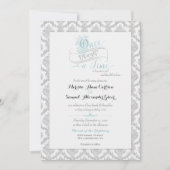 Een keer een sprookje op Time Damask Turquoise Kaart (Voorkant)