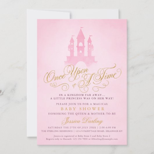 Een keer op een tijd fairytale Baby shower met Cas Kaart (Voorkant)