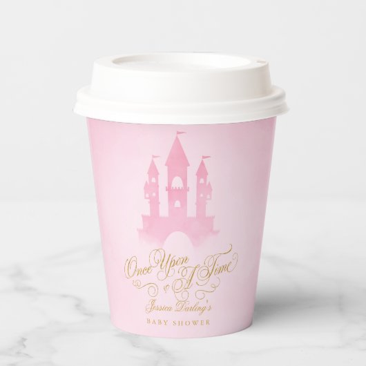 Een keer op een tijd fairytale Baby shower met Cas Papieren Bekers (Voorkant)