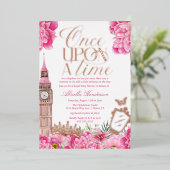 Een keer op een tijd Prinses Baby shower Folie Uitnodiging (Staand Voorkant)