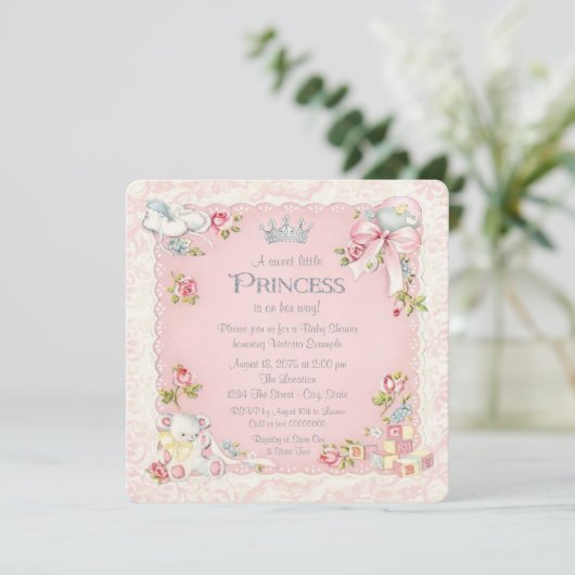 Een keer op een tijd Prinses Baby shower Kaart (Staand voorkant)